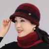 In The Elderly Hat Female Winter Old Man Fleece Warm Hat Knitted Rabbit Wool Hat