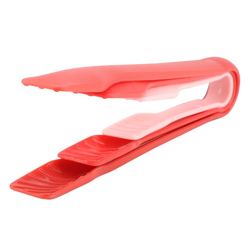 3 PCS Multifunctional Plastic Bread Tongs Food Clamps for Home Bakery (Red)