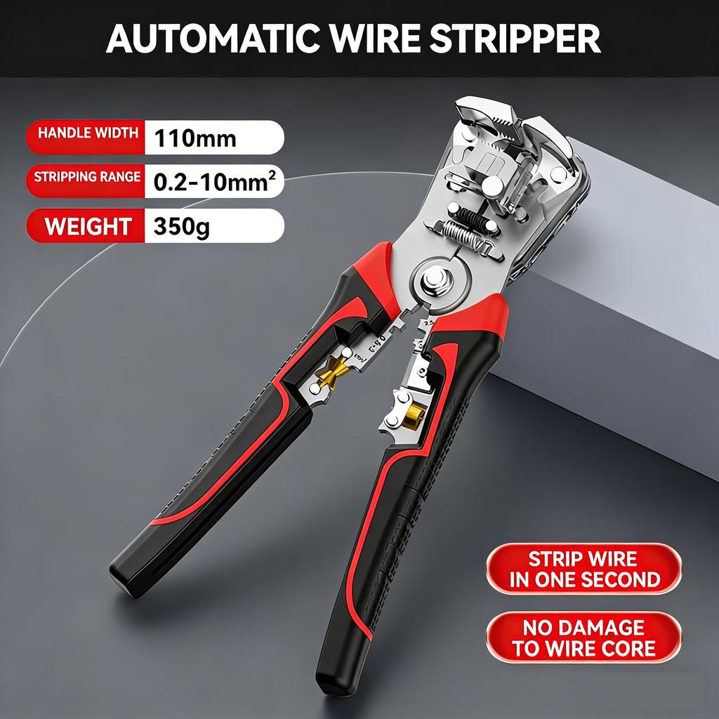 Professional-Grade Automatic Wire Stripper and Crimping Pliers - Electrician's Multi-functional Tool, No Adjustment Needed