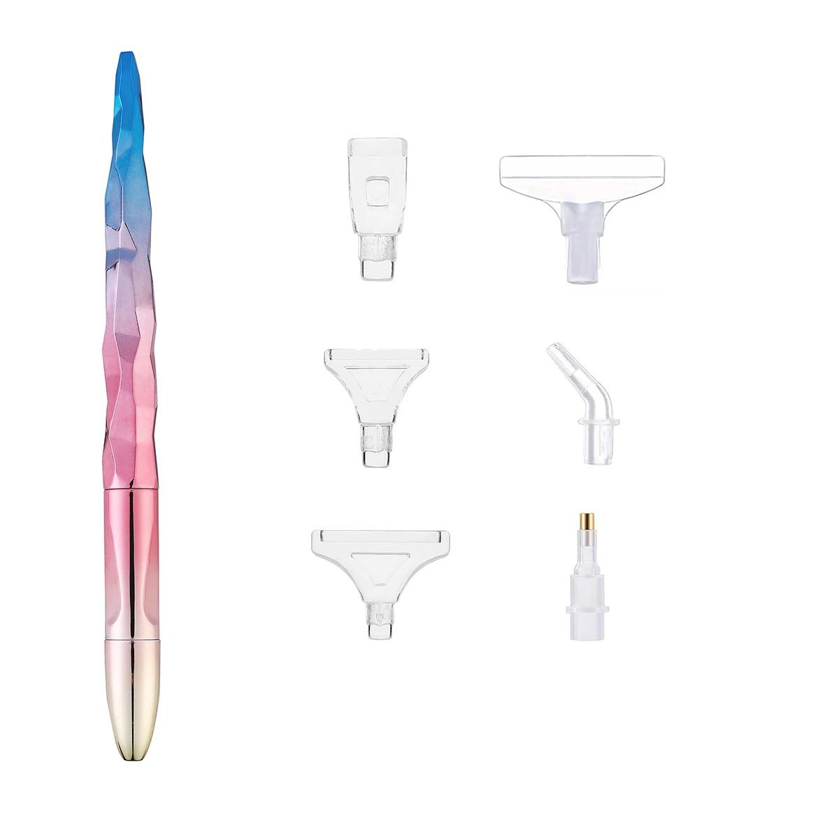 

Ручка для алмазной живописи Gradient 5D Diamond Art Pen, ручка для алмазной живописи и аксессуары для круглых и квадратных драгоценных камней с шестью сверлами J-108