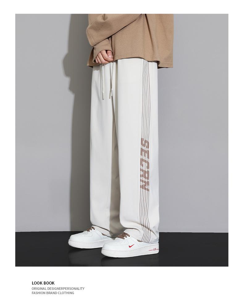 ACU Męskie Retro Paski Szerokie Nogawki Spodnie Sportowe - 2025 Modne Codzienne Spodnie