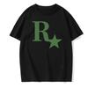R Star Original Printed Pure Cotton T-shirt for Men and Women Same Style Couple Short Sleeved Clothes Pure Cotton Short Sleeved