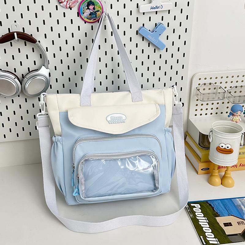 Small fresh, sweet, high-value contrasting color make-up bag, light messenger bag for girls' casual class