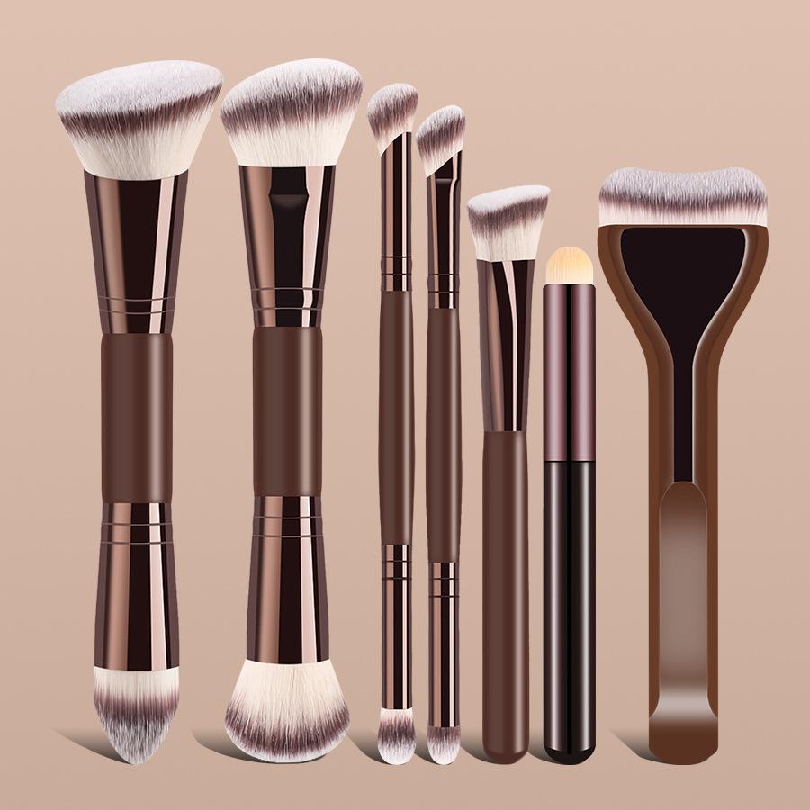 7 Double-head Makeup Brushes, A Complete Set of Foundation Brushes, Blush Loose Powder Brushes, and A Complete Set of Beauty Tools.
