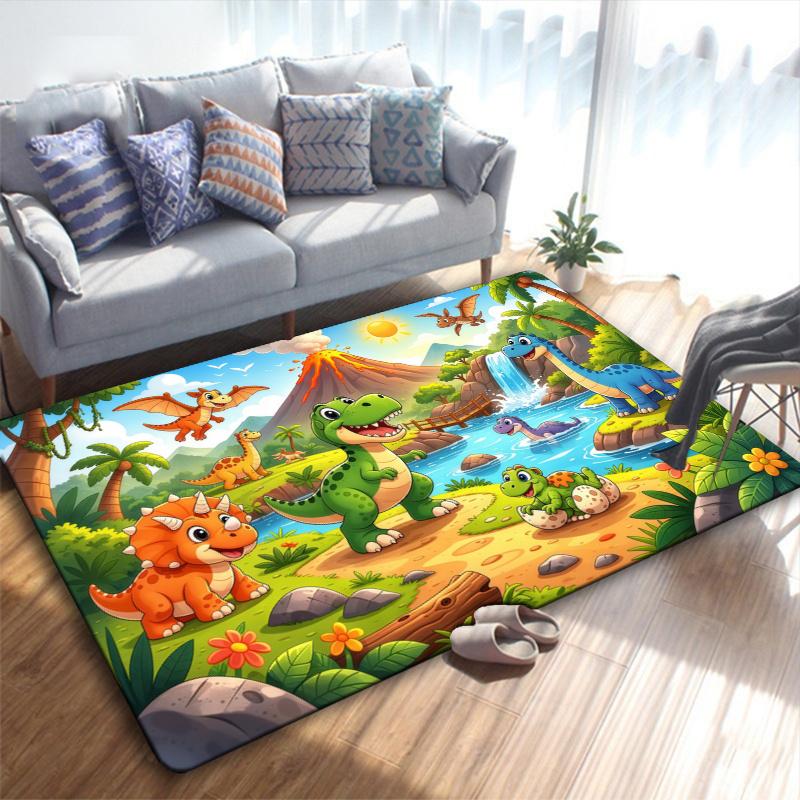 Cartoon Dinosaur Carpet Rug for Living Room Bedroom Home Sofa Decoration,Kids play Non-slip Floor Mat