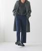 Tuche Fleece Elastic Belt Front TZY93K Wide-leg Pants, Wool-Like Lining, Waist, Loops, Stretch, Pockets, Full-Length,