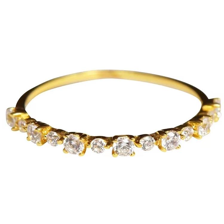 

Кольцо на мизинец Lulu Tong 2022 из стерлингового серебра с паве из циркония для женщин Size 5 жёлтый