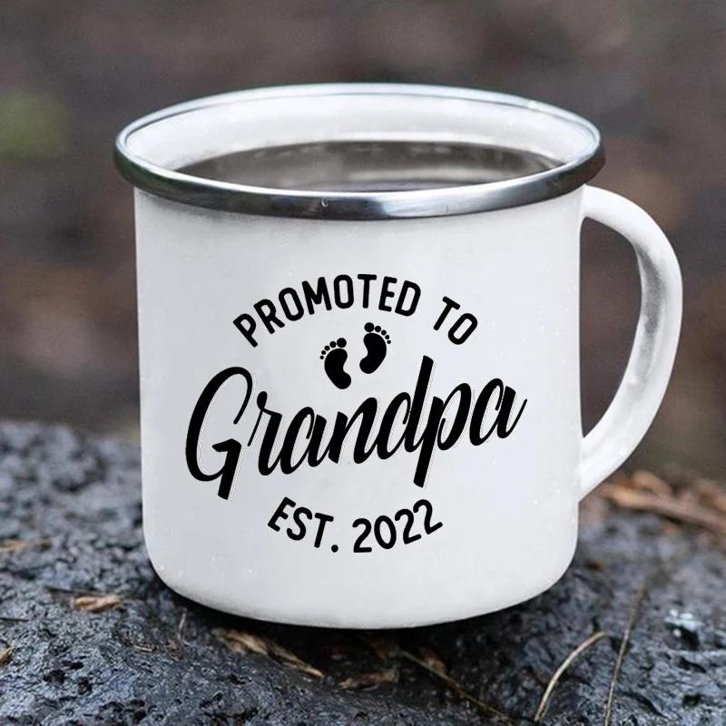 Original Breakfast Cups To Sublimate World's Best Grandpa Print Creative Enamel Coffee Mugs Cup of Coffee Travel Mug Kawaii Beer