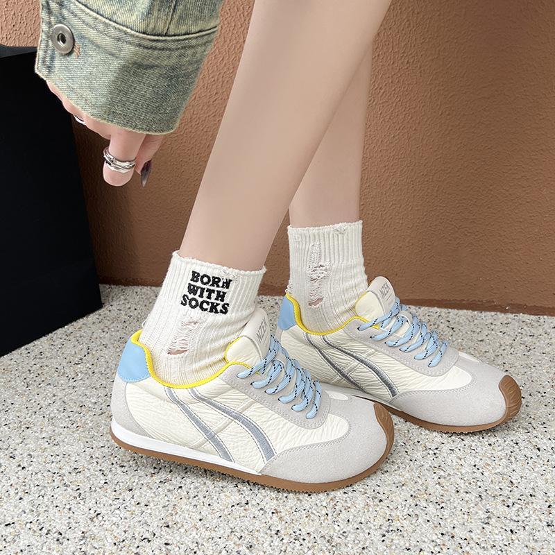 Dopamine German Training Shoes Women's 2025 New Color Matching Versatile Sports Shoes Flat Bottom Light Casual Board Shoes Forrest Gump Shoes