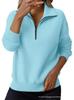 Pull en tricot pour femme 2026 à fermeture éclair et col revers - Coupe ample à manches longues pour un style décontracté