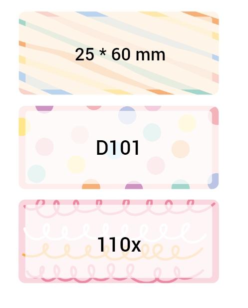 Niimbot Labels Stickers D101 25*60Mm 110X Color
