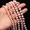 1 Filo, Perle d'Acqua Dolce Naturali AA, Perle Rotonde Fatte a Mano per Collane Fai-da-Te, Materiali per la Creazione di Gioielli 36cm