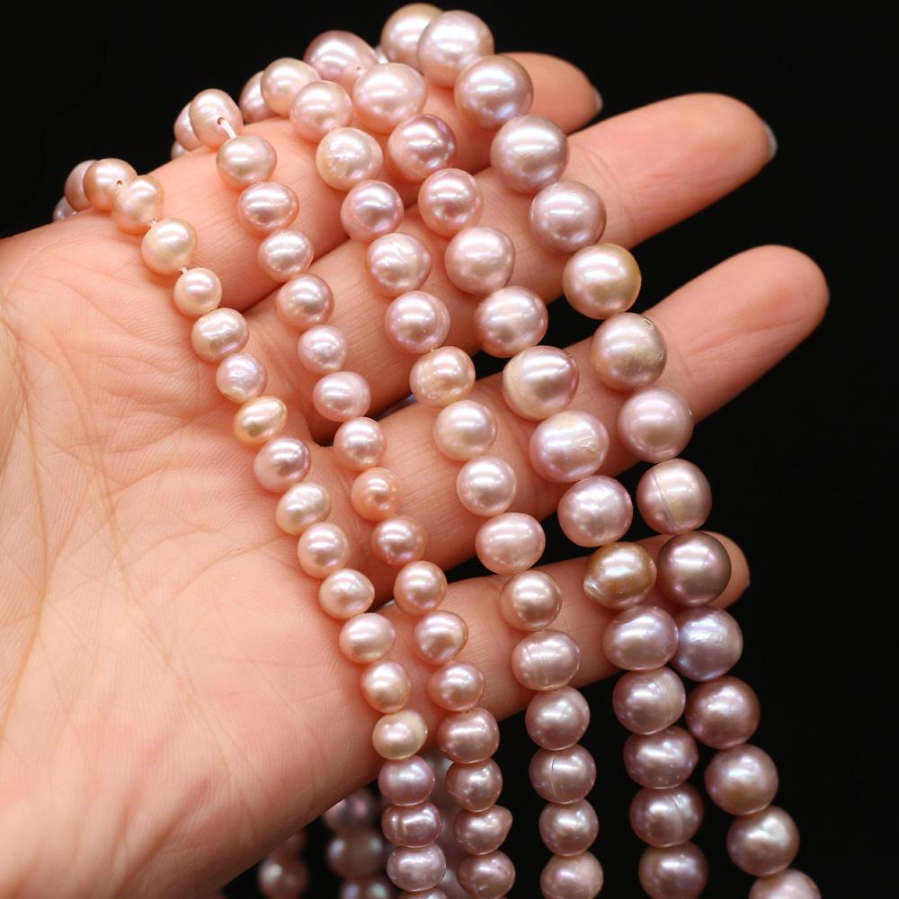 1 Filo, Perle d'Acqua Dolce Naturali AA, Perle Rotonde Fatte a Mano per Collane Fai-da-Te, Materiali per la Creazione di Gioielli 36cm