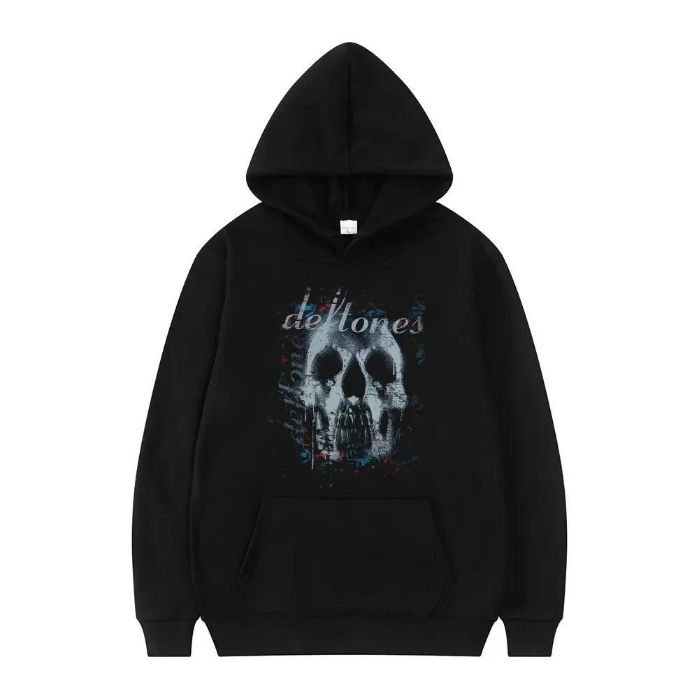 New Deftones Fashion Prevalent Print Hooded Women Plus Size Hoodies Retro Punk Sweatshirt  Personality Streetwear