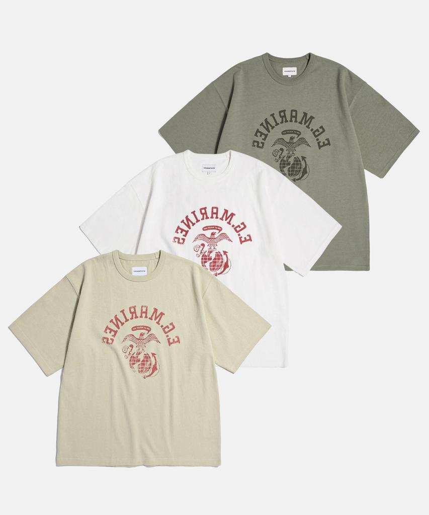 ESPIONAGE Travis Marines Schweres T-Shirt Off White