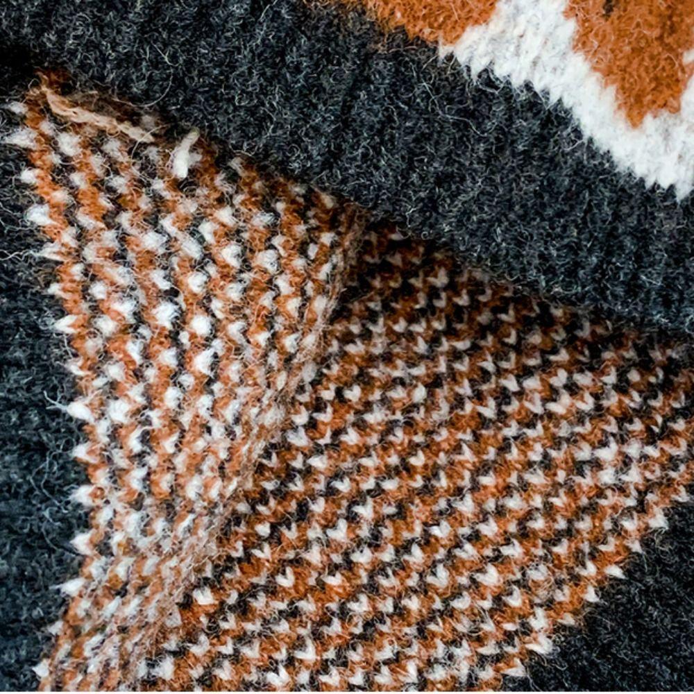 Fair Isle Style Jacquard Cat Knitted Hat Warm Printing Knit Cap Jacquard Pattern Beanies  Outdoor