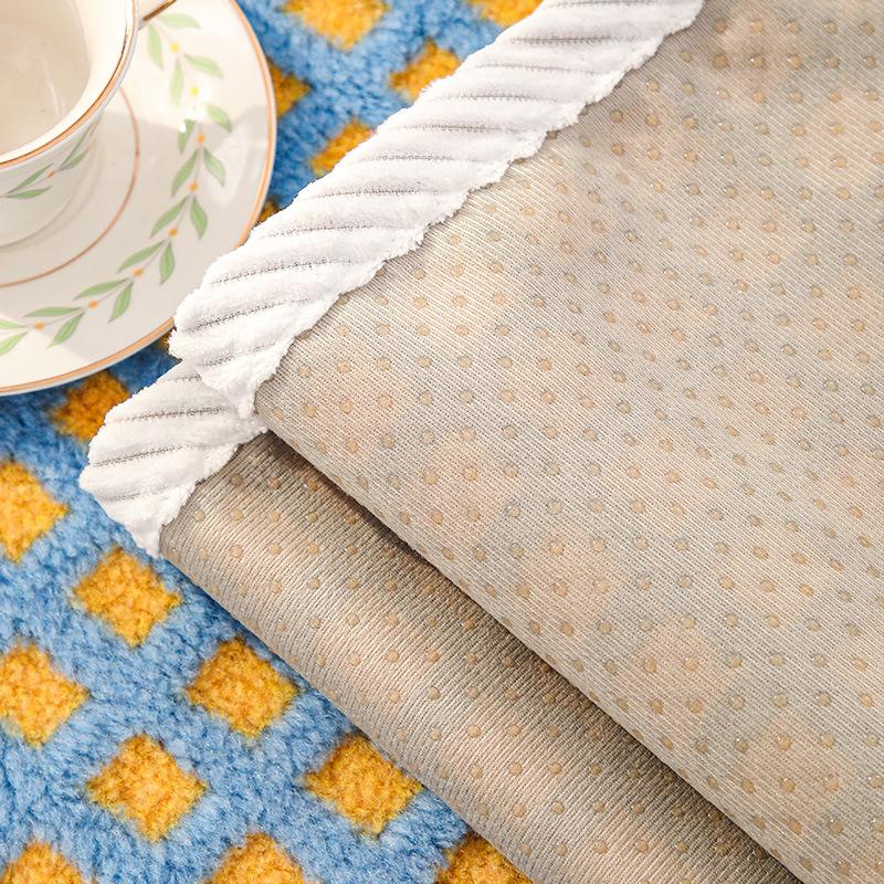 Short Plush Lattice Style Sofa Towel Thicken Quilted Sofa Cover Slip Resistant Couch Cover 1/2/3-seater Sofas for Living Room