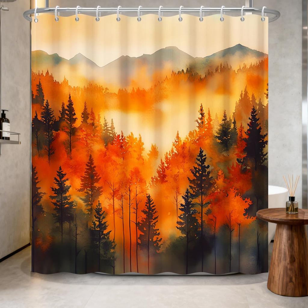 Waterproof Fabric Shower Curtain-Cute Black Cat Animal Print Bathroom Curtain for Kids, Funny Bath Curtain with Hooks Bathroom