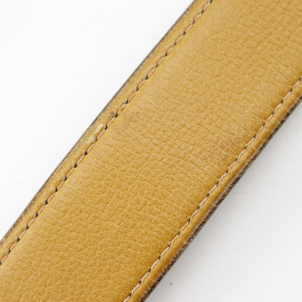 Hermes H Belt Belt Vintage Black Calfskin/Plated Gold Women Used