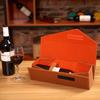 1PC Red Wine Leather Box Empty Box Portable Wine Gift Box Packing Folding Vintage Pu Gift Box Simplicity Wine Presentation Box