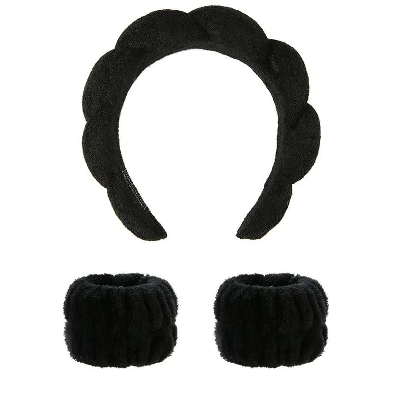 3 Stück Wasch Make-up Haarband Set Plüsch Schweißband Premium Ins Twist Haarbänder für Frauen Welle Geflochtenes Stirnband Haarschmuck