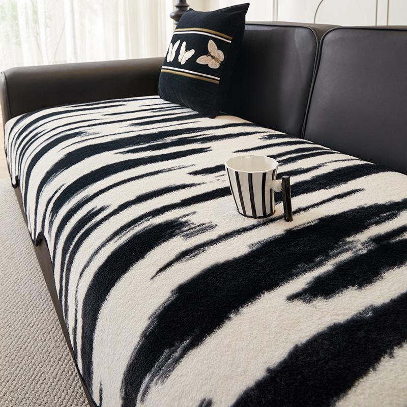 Popular New Rabbit Plush Sofa Cushion Four Seasons Universal Non-Slip Light Luxury High-End Seat Cushion Sofa Cover Cloth