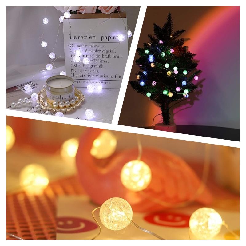 LED Fairy Lights String Lights Garland Battery-operated AG13 Christmas Ornaments Indoor Wedding Party Xmas New Year's Decor
