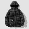 Winter down cotton clothes men's trendy brand solid color B-print men's and women's same style couple style thickened warm cotton clothes