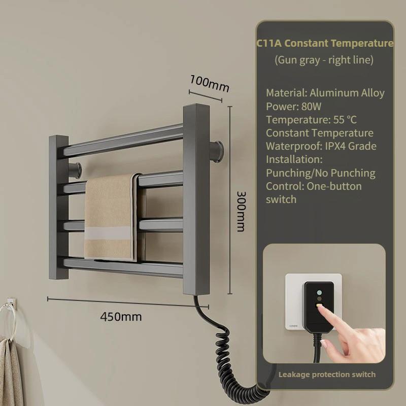 Intelligent Constant Temperature Drying Equipment Aluminum Alloy Towel Storage Rack Household Bathroom Electric Towel Rack