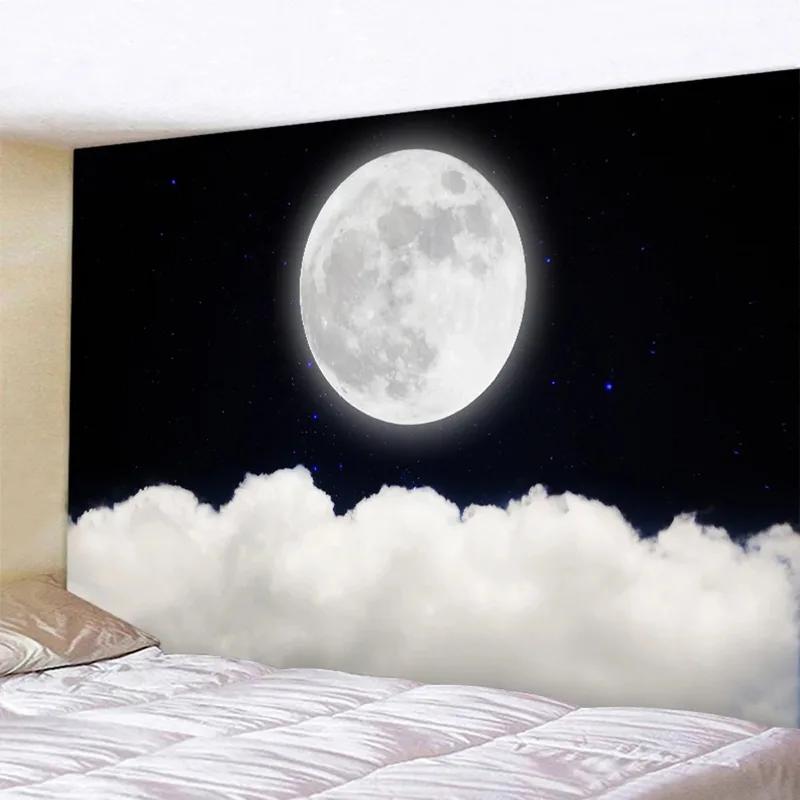 

Модный домашний декор Гобелен Гостиная Спальня Гобелен Пляж Луна Фон Узор 100x75cm