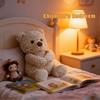 30cm Teddy Bear Plush Toy with Rose Bouquet and Hat, Romantic Valentine's Day Birthday Gift for Women Girls, Decoration Doll (Beige)