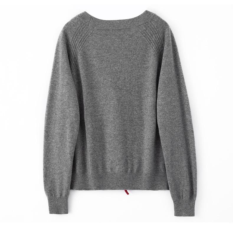 Autumn/Winter Women's Cashmere Cardigan: Chinese Style Frog Button, V-neck Knit, Loose Fit Sweater.