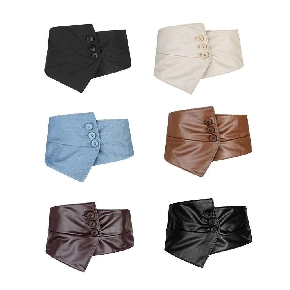 Cloth Wide Cummerbunds Button Western Cowboy Belt Gothic Wide Belt  Dress