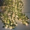 2M 20 LED Artificial Ivy String Lights Green Leaf Vine Fairy Lights Home Decorative Garland Lamp For Christmas Living Room Decor