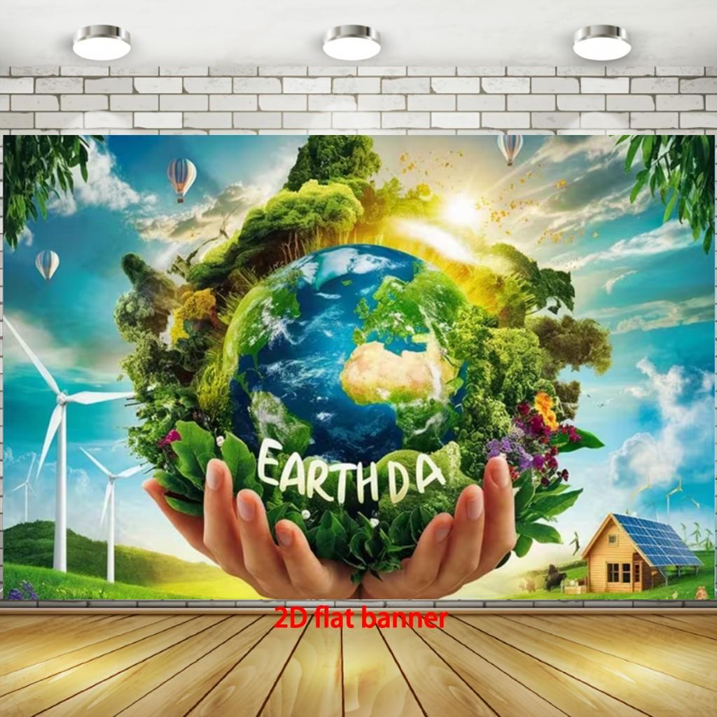 World Earth Day Theme Party Decoration Backdrop Protect Resources Event Background Banner Photography Props Kids Gifts Supplies