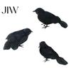 DIY Halloween Craft Supplies Realistic Black Crow Decor, Lifelike Feathered Raven Figurine Prop Creepy Home Decor Items for Haunted House, Artificial