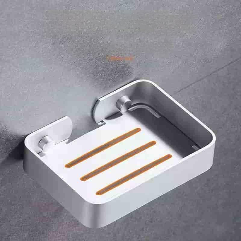 Sleek Aluminum Punch-Free Oval Soap Rack