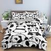 Cartoon Panda Children's Bedding Set For Kids Baby Girls Pink Duvet Cover Set Pillow Case King Size Soft 2/3pcs Twin Quilt Cover
