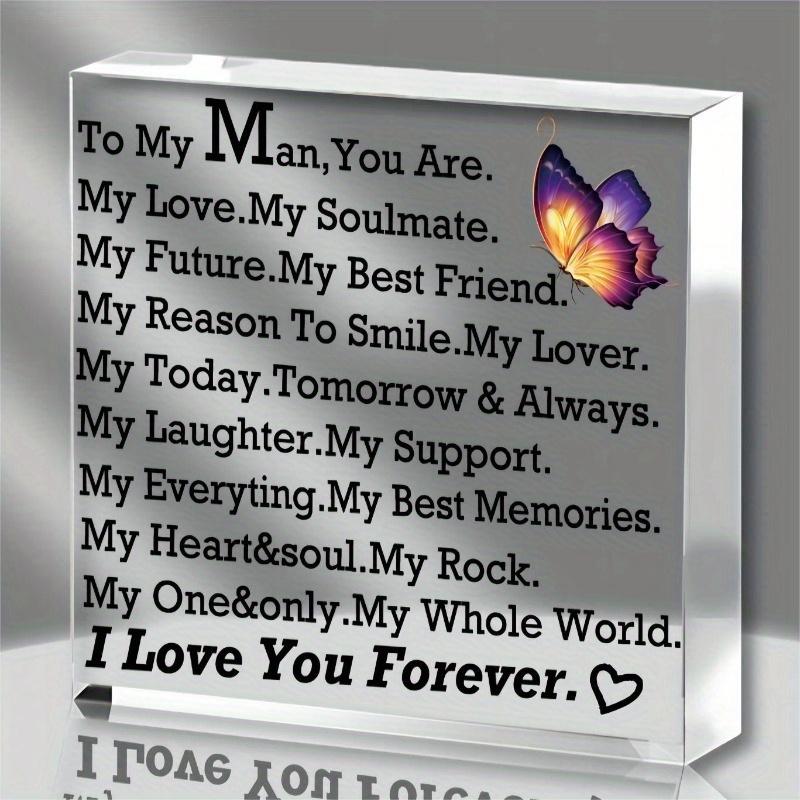 "I Love You" Acrylic Centerpiece. Anniversary, Birthday or Valentine's Gift for Him.