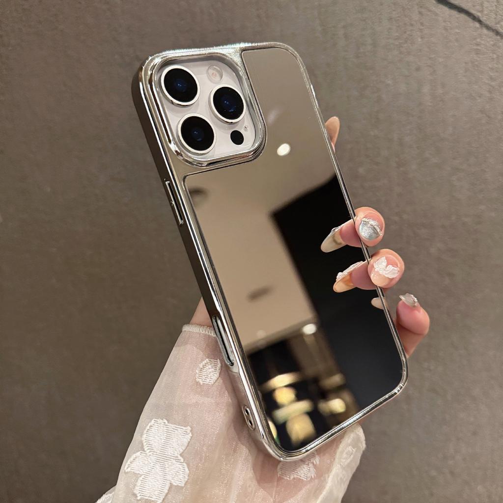 For Apple 17Air Plated Phone Case for IPhone 16 Promax Makeup Mirror Anti Drop Full Pack Hard Case
