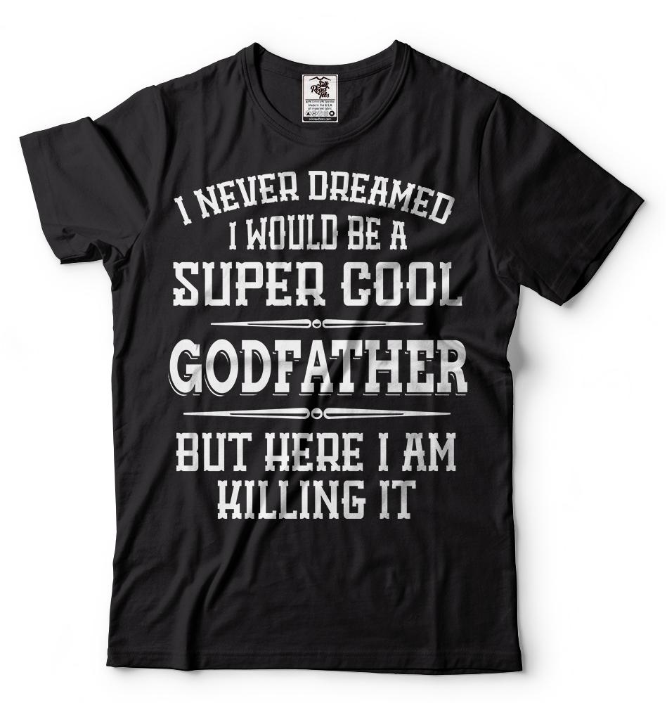 Godfather T-shirt Gift for Godfather Baptism Tee Shirt Christmas Gift Tee L