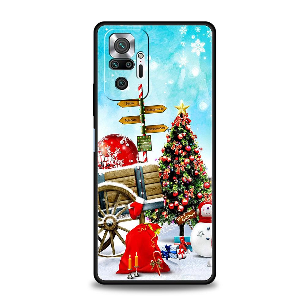 

Winter Merry Christmas Phone Case For Redmi Note 10 11 Pro K40 Gaming 11T 9T 7 8 8T 9 8A 9A 9C 9S Pro Soft Shockproof TPU Shell Redmi 9C