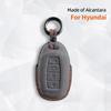 Car Key Case For Hyundai I30 Tucson Kona Encino Solaris Azera Grandeur Ig Accent Santa Fe Palisade Suede Cover Shell Keychain