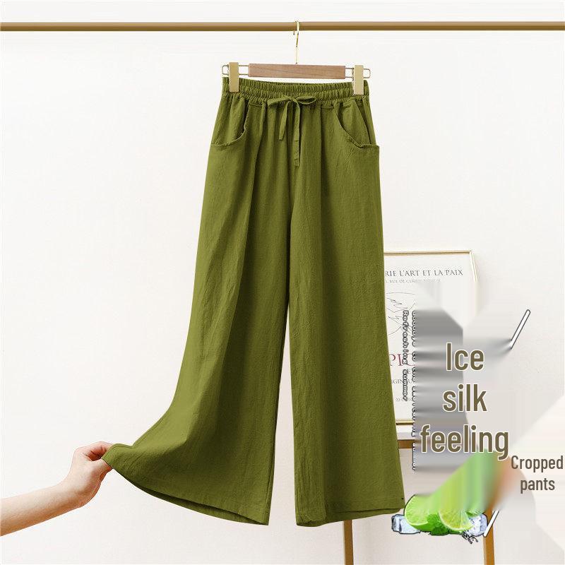 Women's Summer Ice Silk Quick-Dry Casual Wide-Leg Pants - 2026 New Style