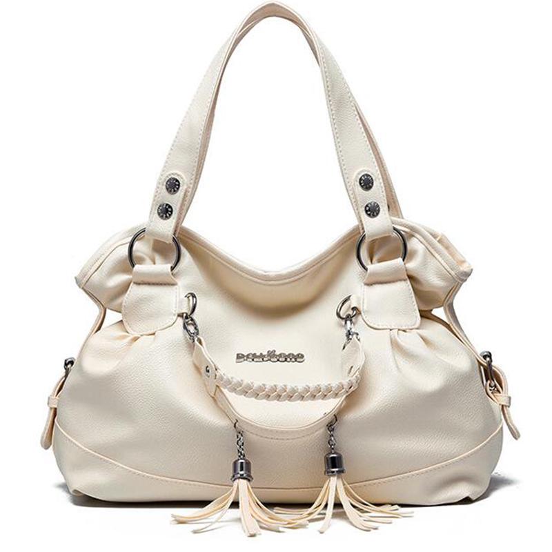 Yogodlns Women PU Leather Tassel Handbags Shoulder Bag Big Tote Purse New Fashion Messenger Bags