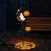 Glowing Pumpkin Landscape Lights Solar Halloween White Ghost Moon Garden Stake Light, Waterproof LED Automatic Powered Lamps Yard Decoration,