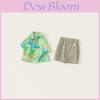 Cartoon Kids Summer Cotton Short Sleeve Shirt And Shorts Set For Boys