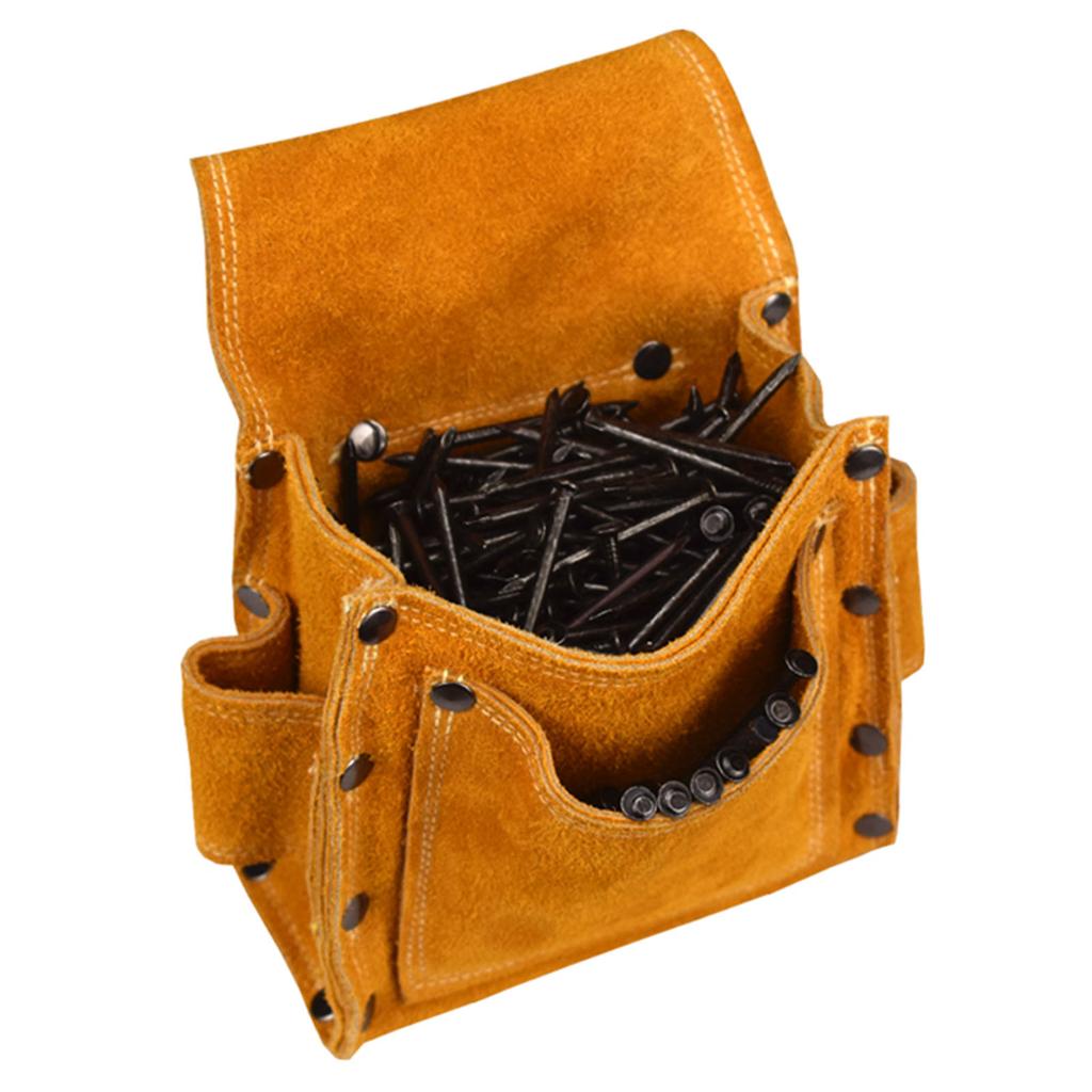 Waist Pocket Tool Bag Carpenter Nail Belt Portable for Construction Woodworking Yellow