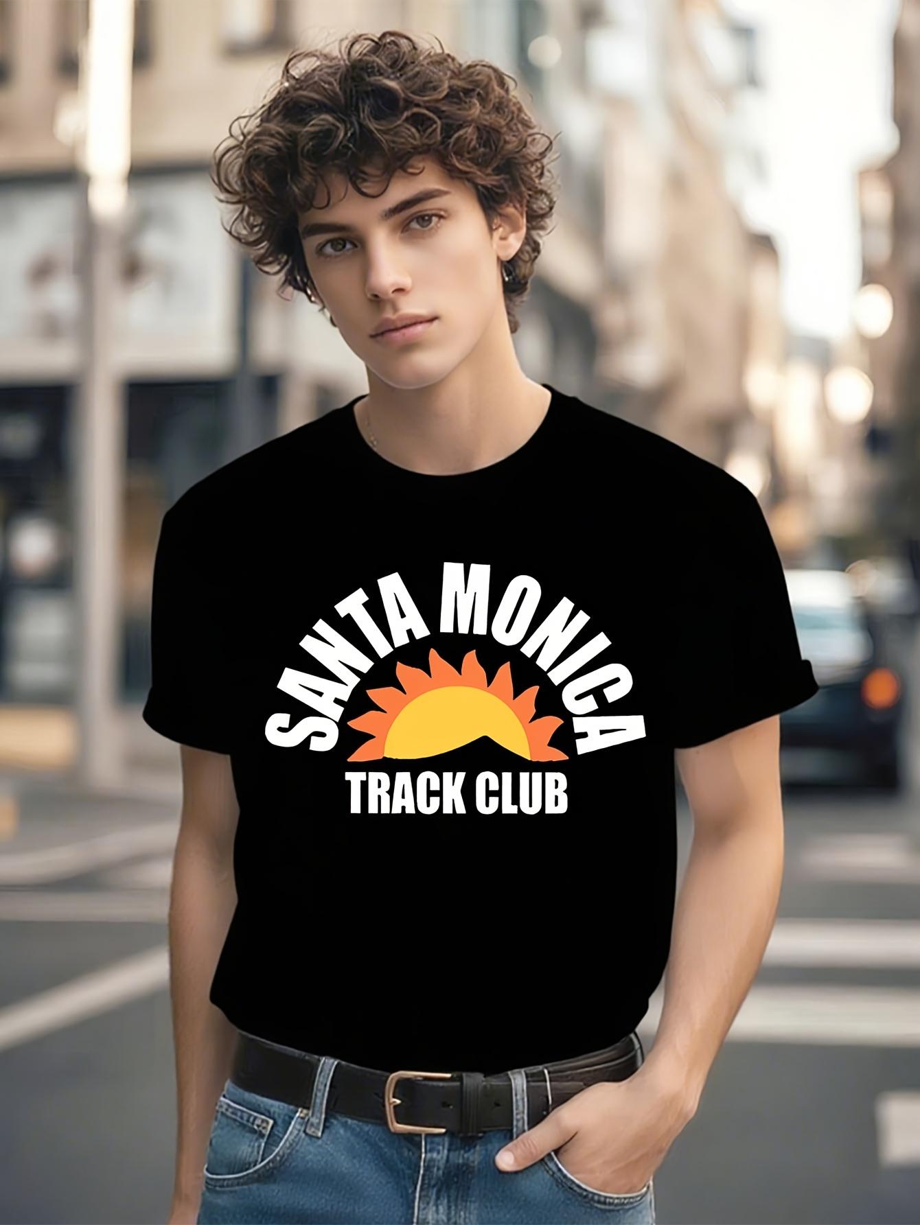 Santa Monica Track Club Tshirt - Athletic Racing Tee with... S