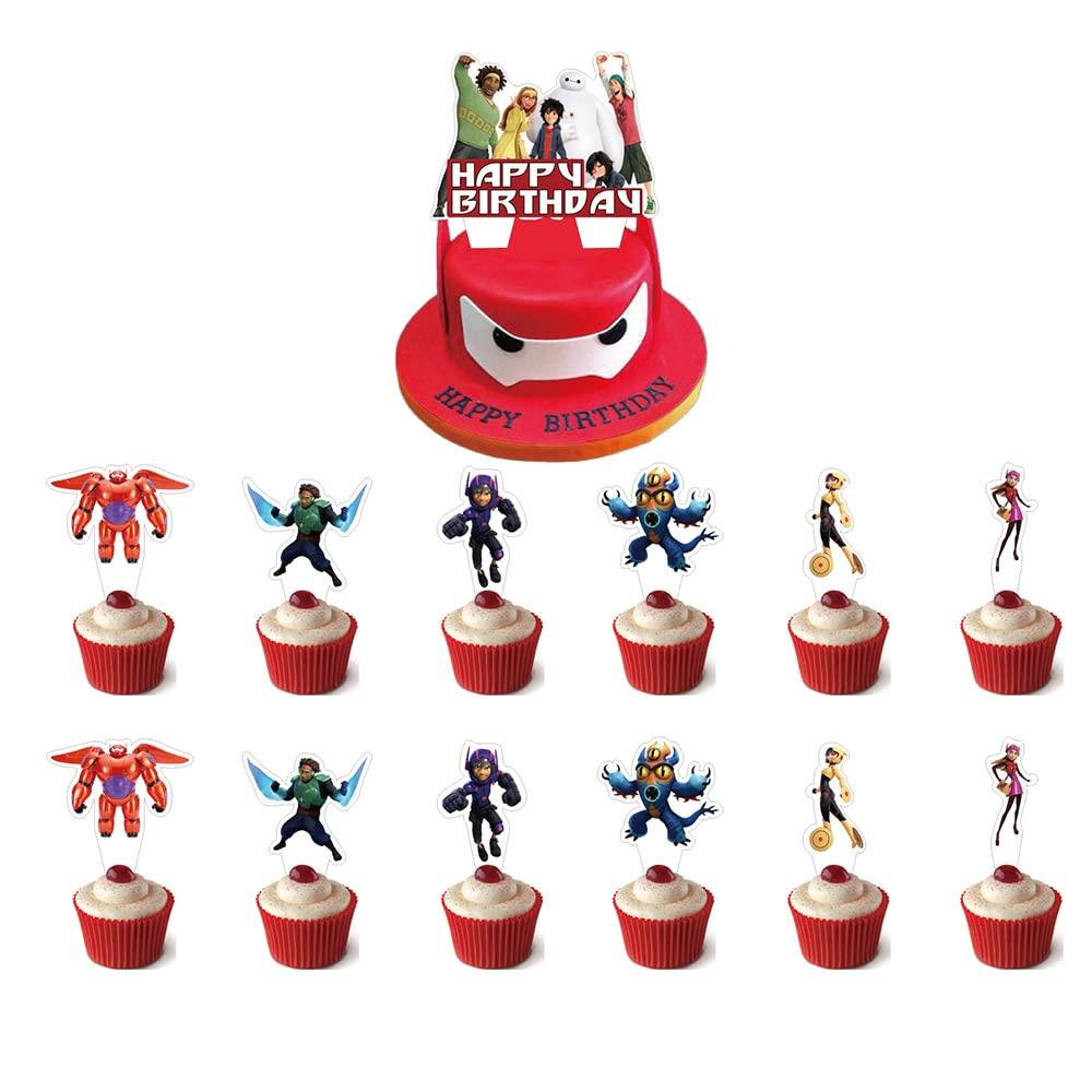 Baymax Birthday Decorations Party Set, Big Hero 6, Disney Character, Cute White Balloons, Happy Birthday Garland, 32-Piece Set, for Boys and Girls